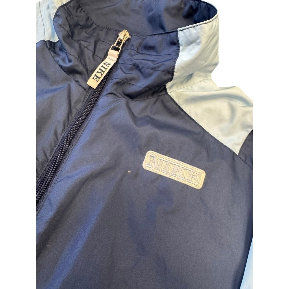 Vintage 90s Nike Kids Windbreaker Jacket Navy Colorblock Full Zip Youth L 12-14 - Picture 4 of 7